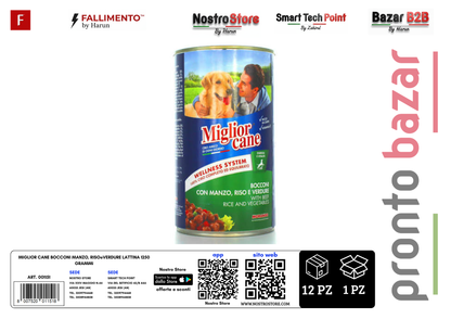 MIGLIOR CANE BOCCONI MANZO, RISOeVERDURE LATTINA 1250 GRAMMI