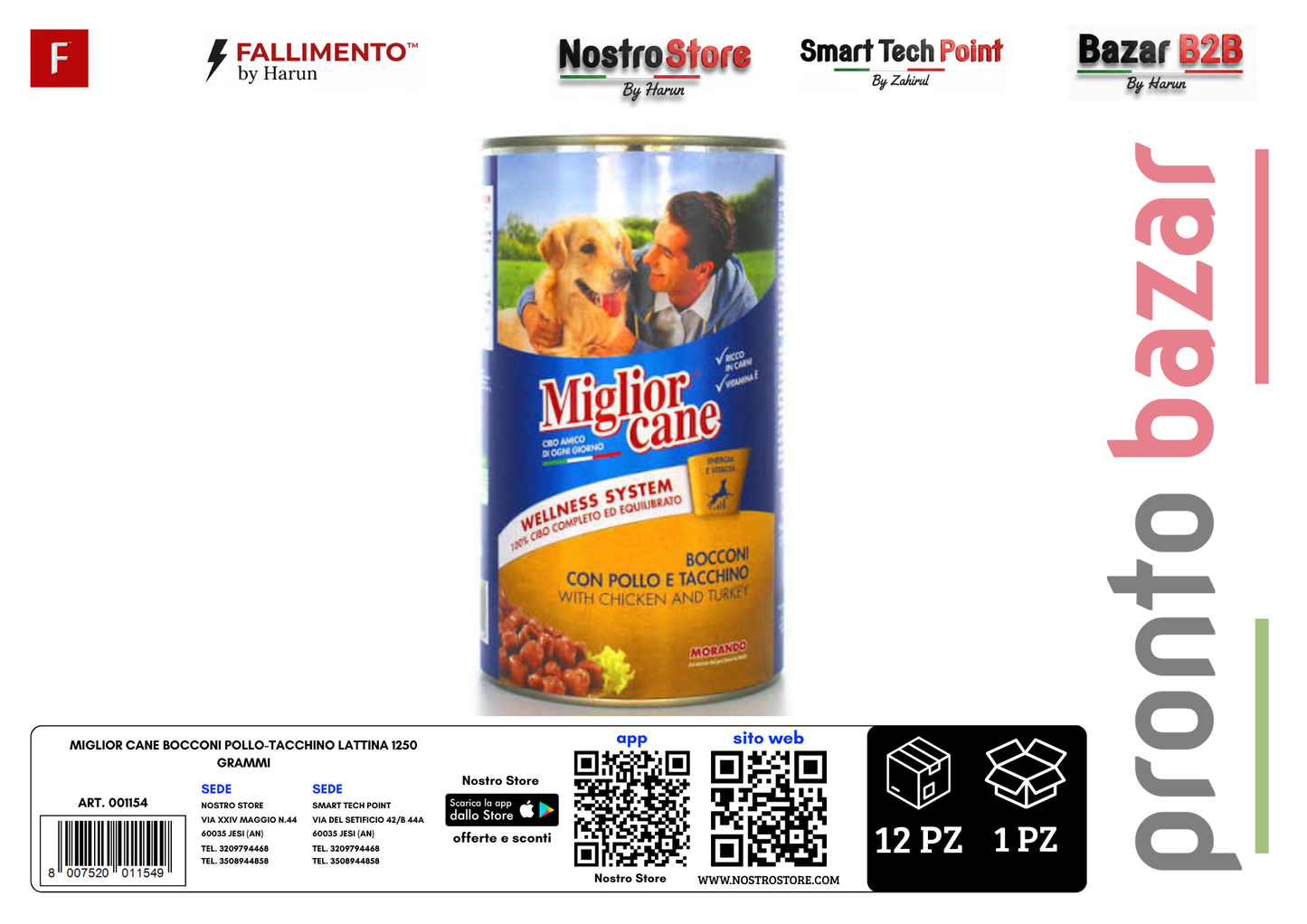 MIGLIOR CANE BOCCONI POLLO-TACCHINO LATTINA 1250 GRAMMI