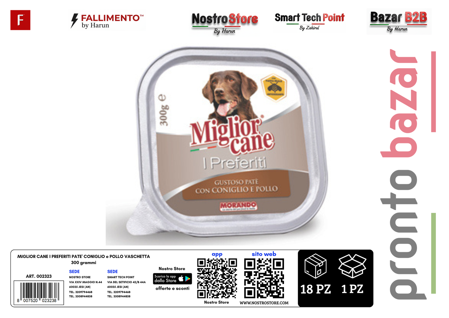 MIGLIOR CANE I PREFERITI PATE' CONIGLIO e POLLO VASCHETTA 300 grammi