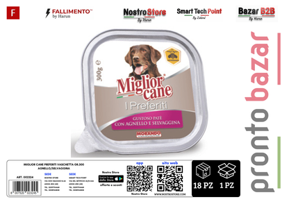 MIGLIOR CANE PREFERITI VASCHETTA GR.300 AGNELLO/SELVAGGINA