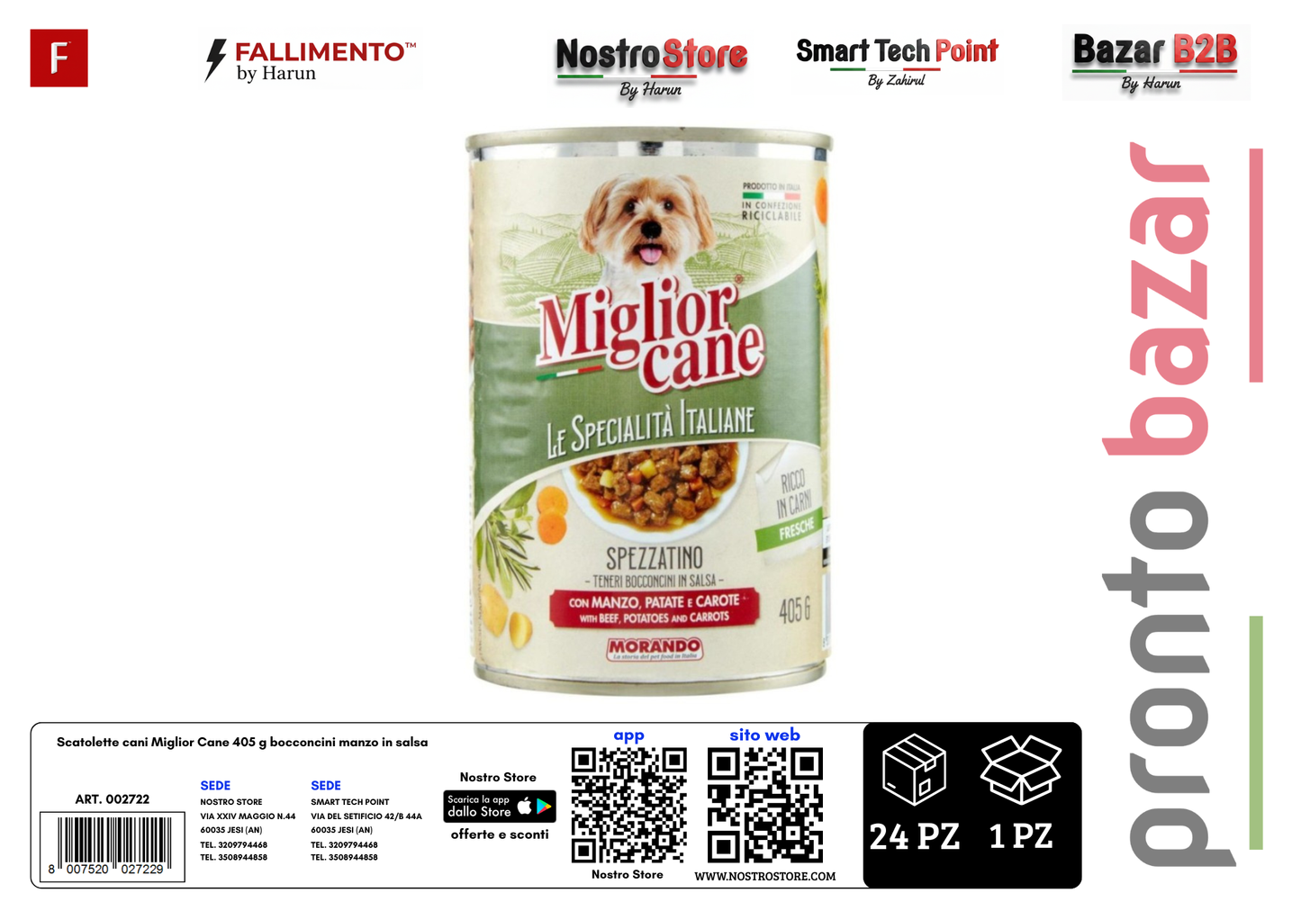 Scatolette cani Miglior Cane 405 g bocconcini manzo in salsa