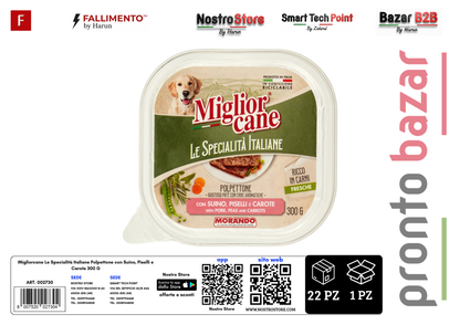 Migliorcane Le Specialità Italiane Polpettone con Suino, Piselli e Carote 300 G