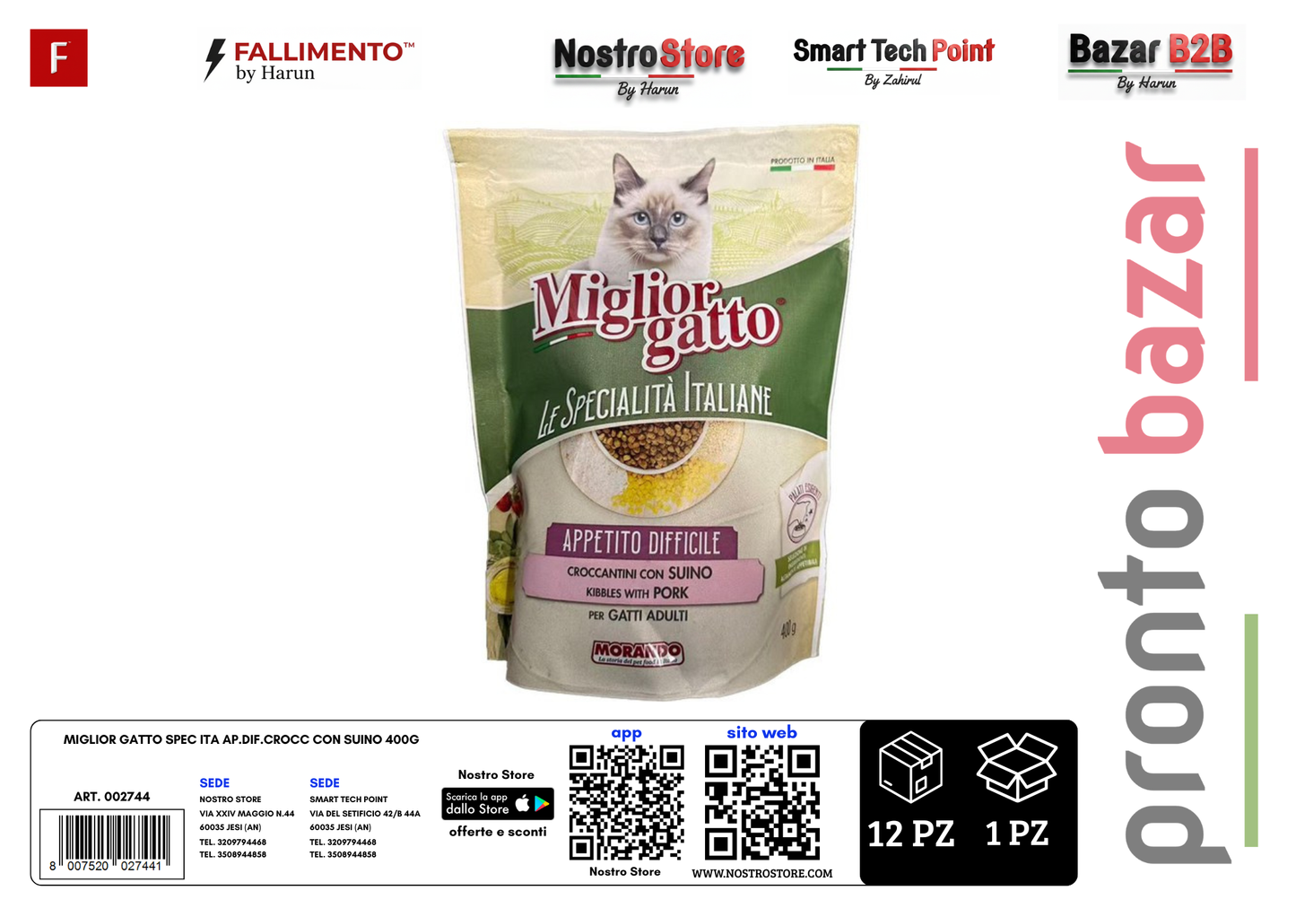 MIGLIOR GATTO SPEC ITA AP.DIF.CROCC CON SUINO 400G