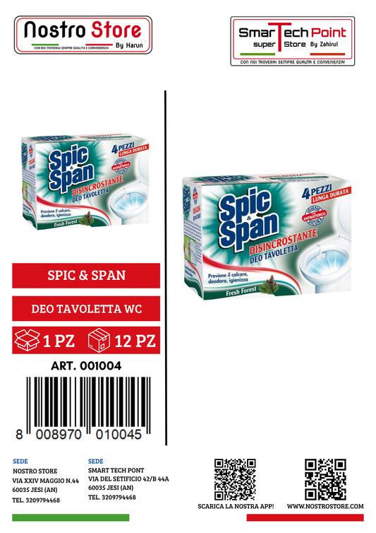 SPIC & SPAN DEO TAVOLETTA WC DISINCROSTANTE NEW PZ 4