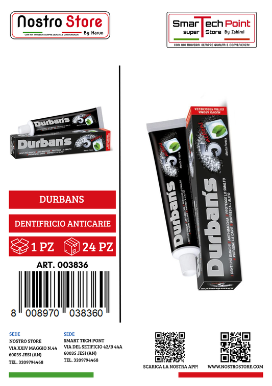 DURBANS DENTIFRICIO ANTICARIE ML 75