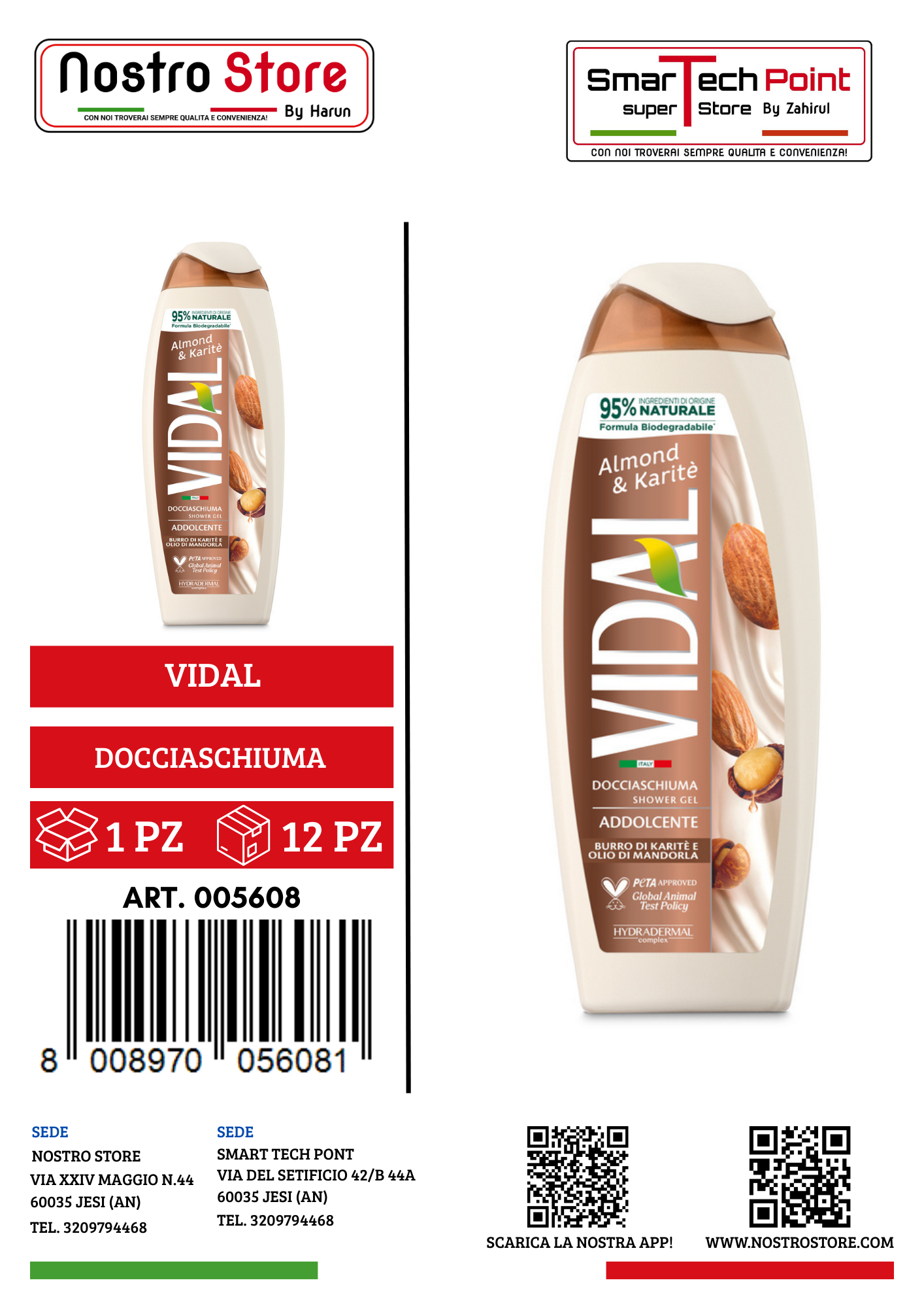 VIDAL DOCCIASCHIUMA ALMOND - KARITE 250 ML