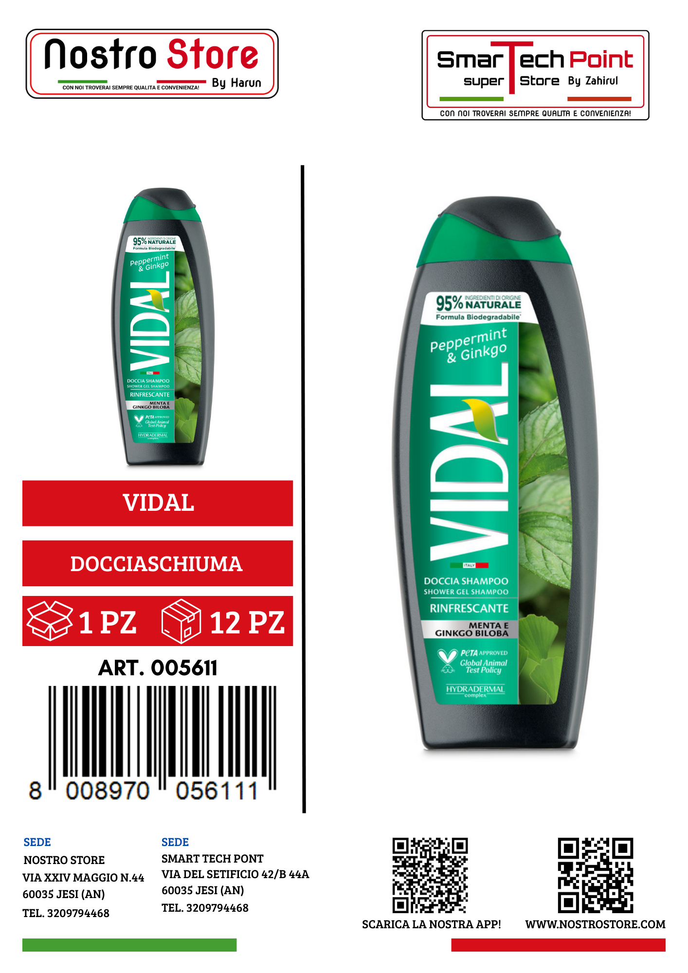 VIDAL DOCCIASCHIUMA MINT-GINKGO (NEW) 250 ML