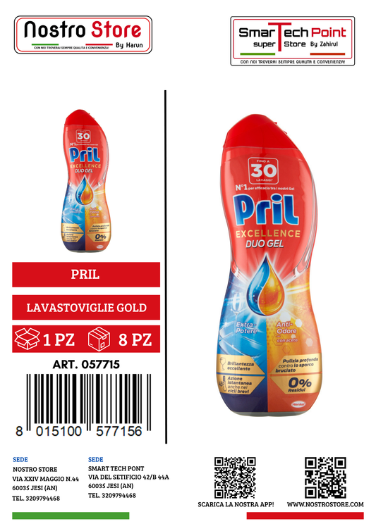 PRIL LAVASTOVIGLIE GOLD GEL ANTI ODORE 540 ML 30 LAV.