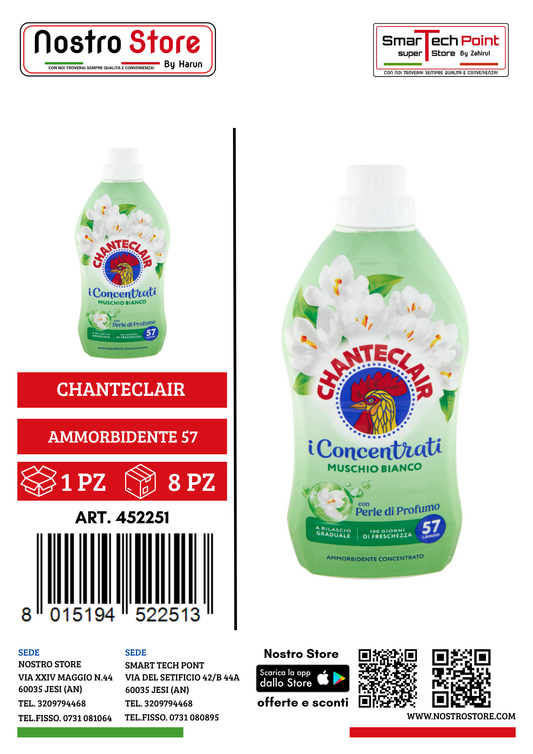 CHANTECLAIR AMMORBIDENTE CONC.MUSCHIO BIANCO 57LAV 1140ML