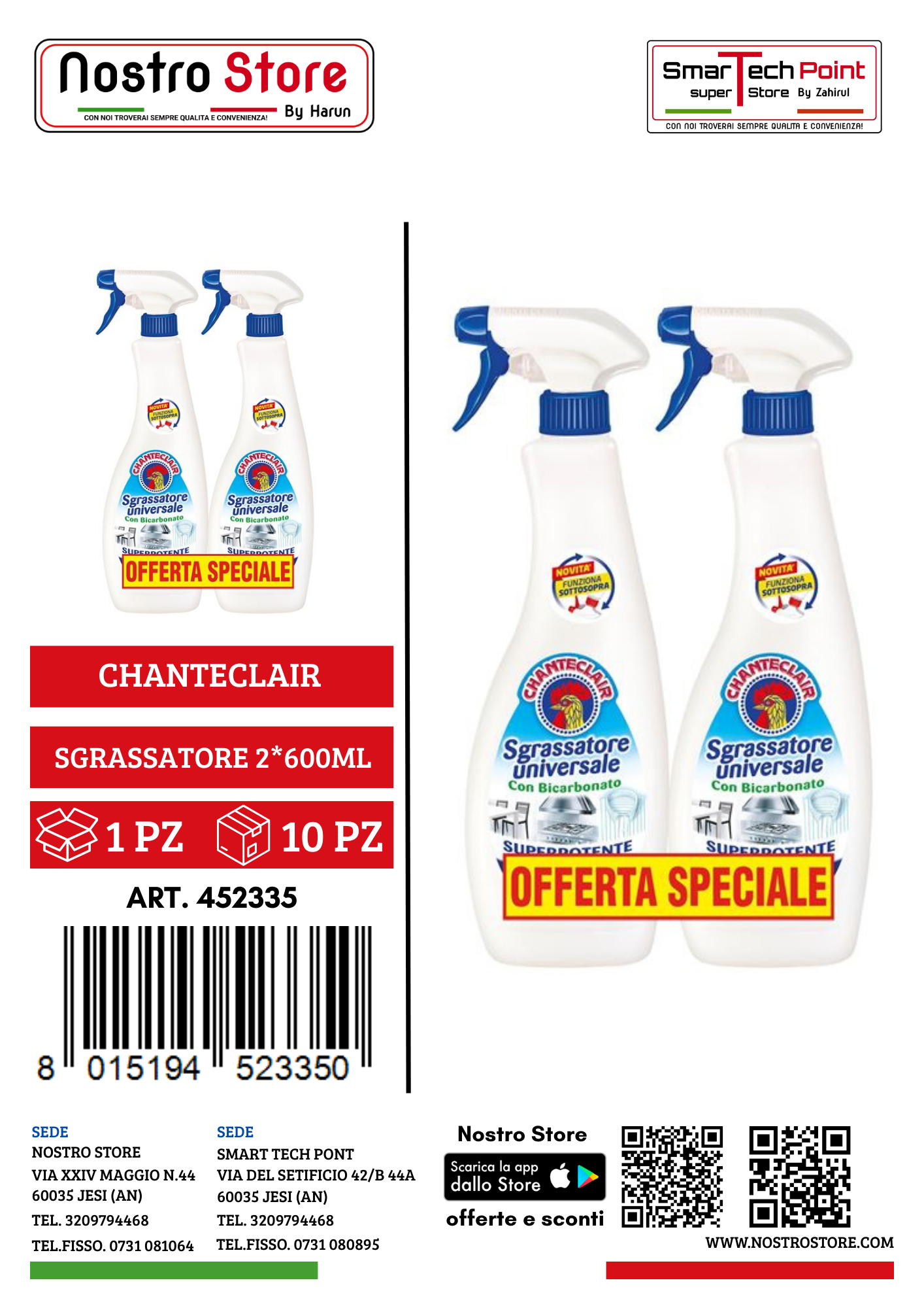 CHANTECLAIR SGRASSATORE BICARBONATO 600ML X 2