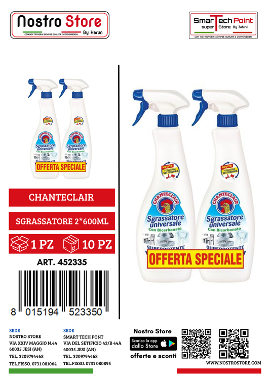 CHANTECLAIR SGRASSATORE BICARBONATO 600ML X 2