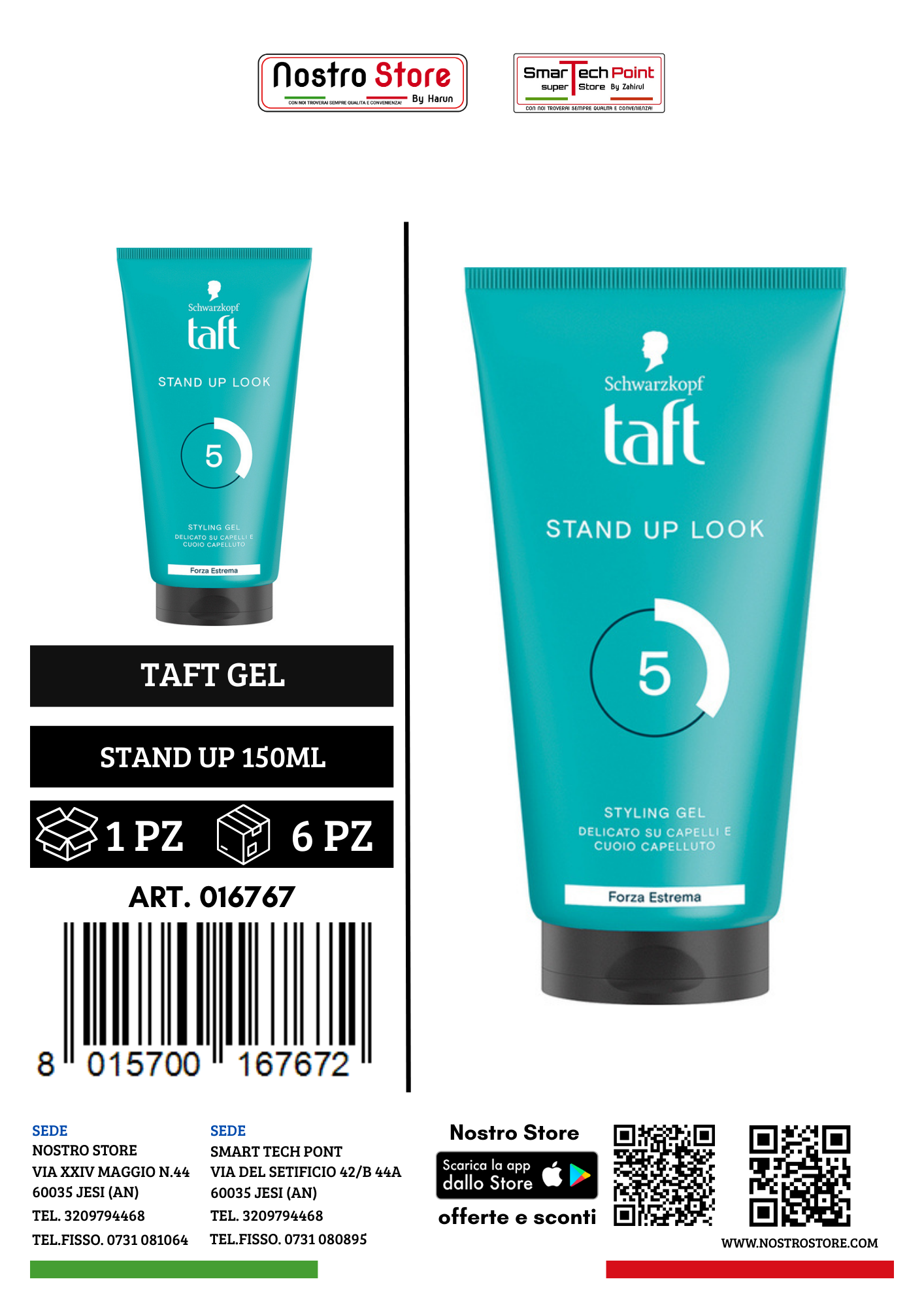 TAFT GEL STAND UP 150ML