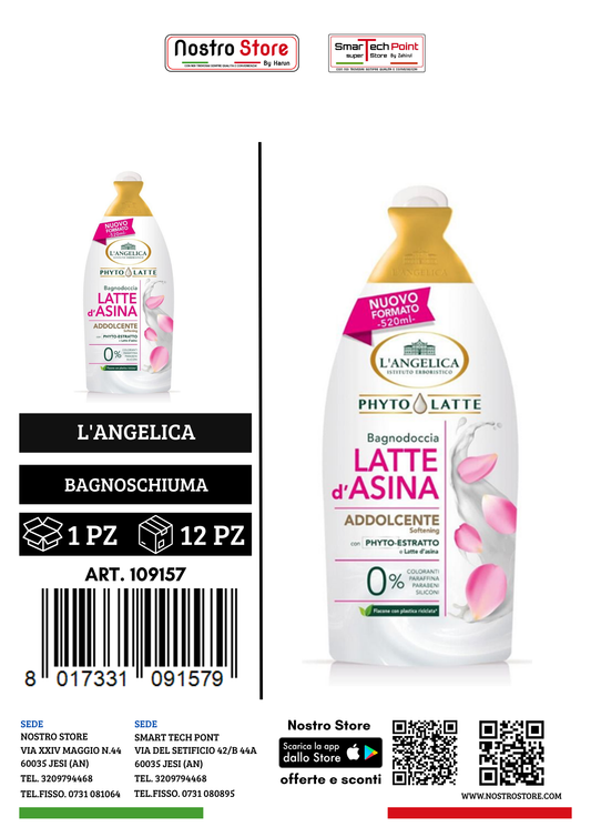 L'ANGELICA BAGNOSCHIUMA LATTE D'ASINA 520ML
