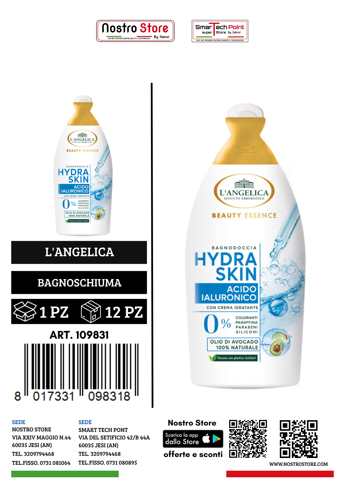 L'ANGELICA BAGNODOCCIA BEAUTY HYDRA SKIN 520ML