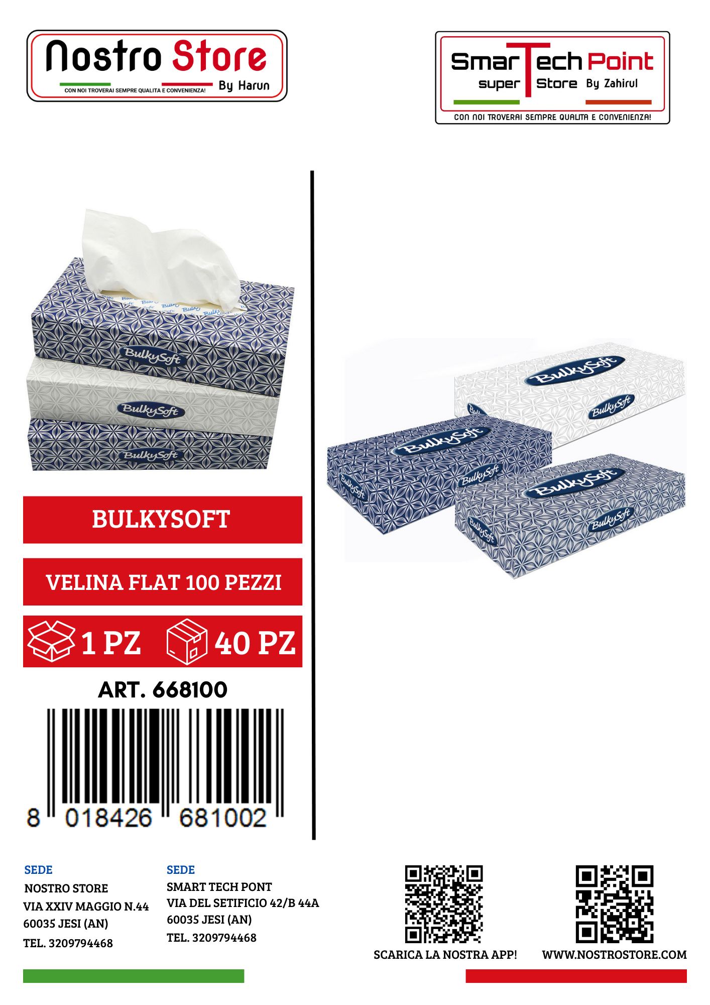 BULKYSOFT VELINA FLAT 100 PEZZI 2 VELI