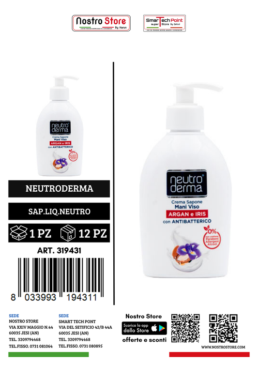 NEUTRODERMA SAP.MANI VISO ARGAN/IRIS C/ANTIBATT.300ML
