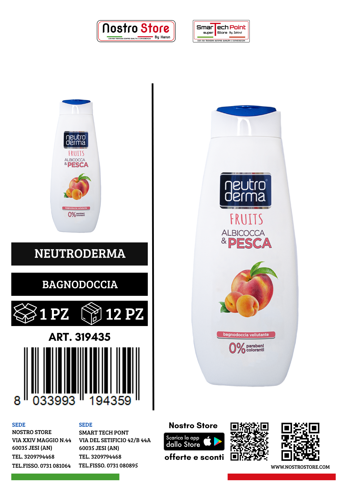 NEUTRODERMA BAGNODOCCIA FRUITS ALBICOCCA E PESCA 500ML