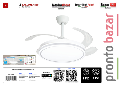 VENTILATORE DA SOFFITTO CON LUCE 42