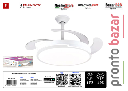 VENTILATORE DA SOFFITTO CON LUCE 48