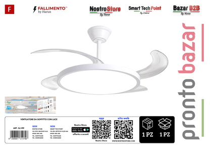 VENTILATORE DA SOFFITTO CON LUCE
