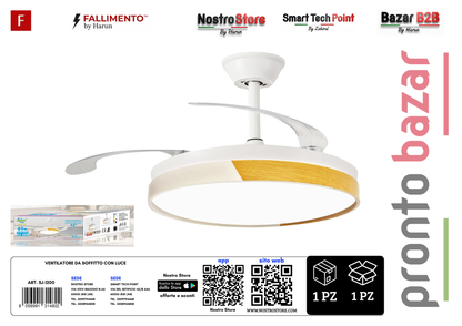 VENTILATORE DA SOFFITTO CON LUCE