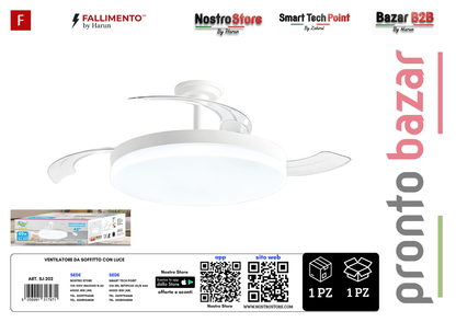 VENTILATORE DA SOFFITTO CON LUCE
