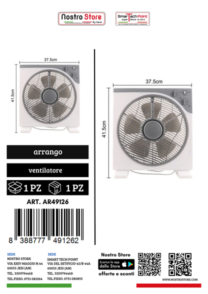 VENTILATORE  DA TERRA 12 POLLICI