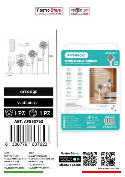 VENTILATORE A PIANTANA RICARICABILE USB