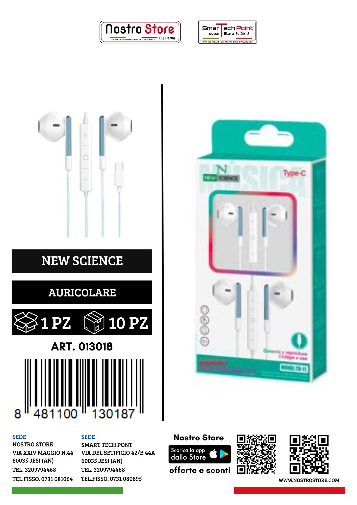 AURICOLARE PER  TYPE-C