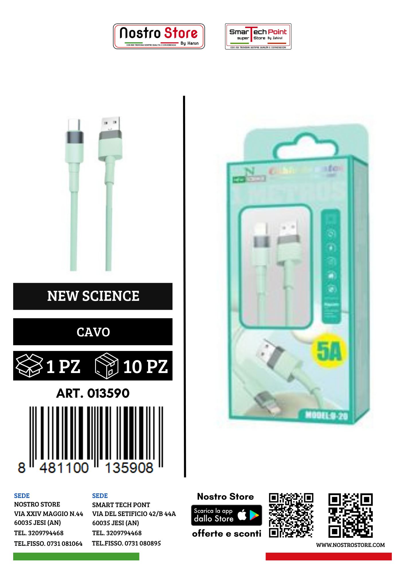 5A CAVO  USB FOR TYPE-C 1M U-20