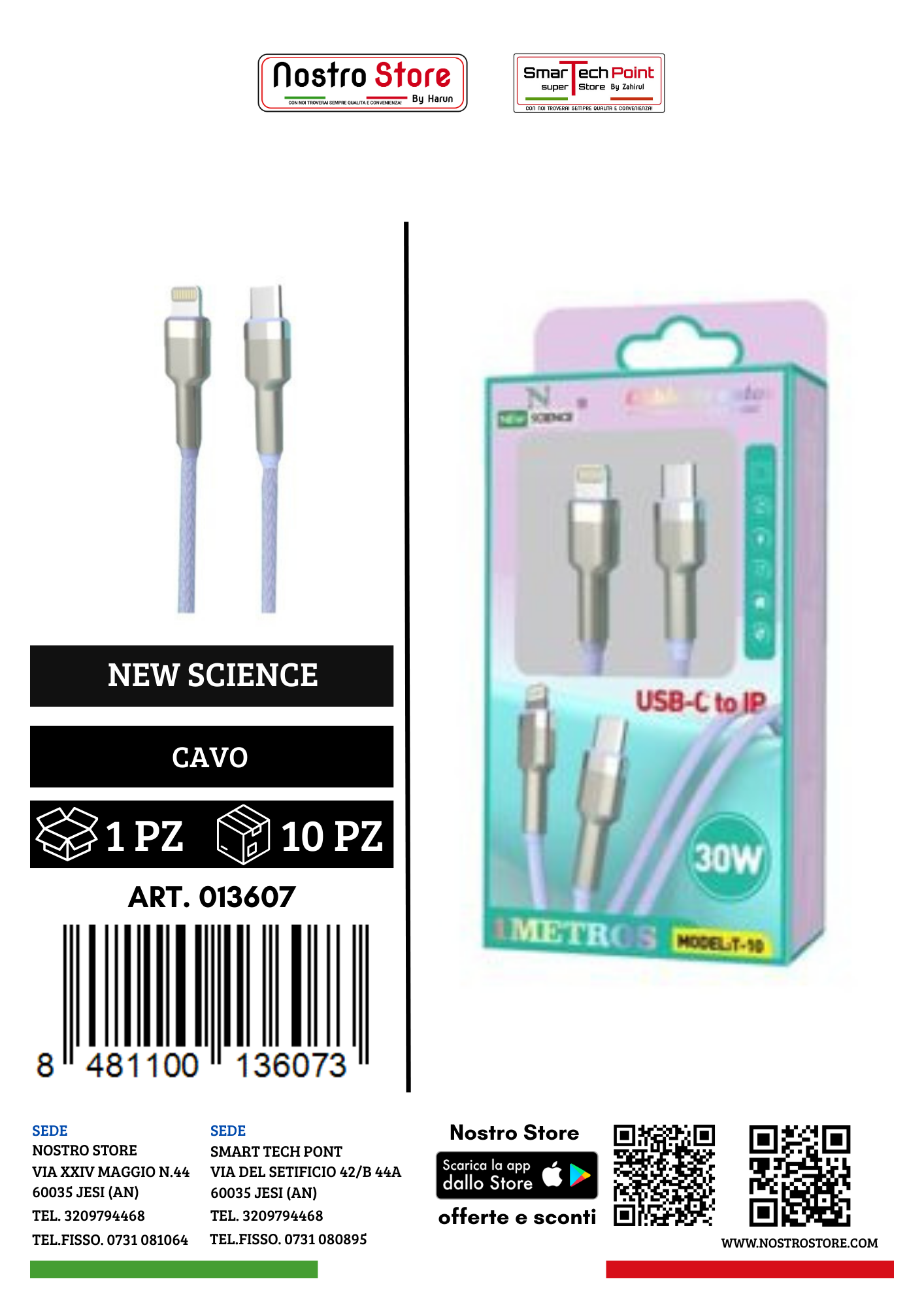 30W  CAVO PD USB-C IPHONE 1M