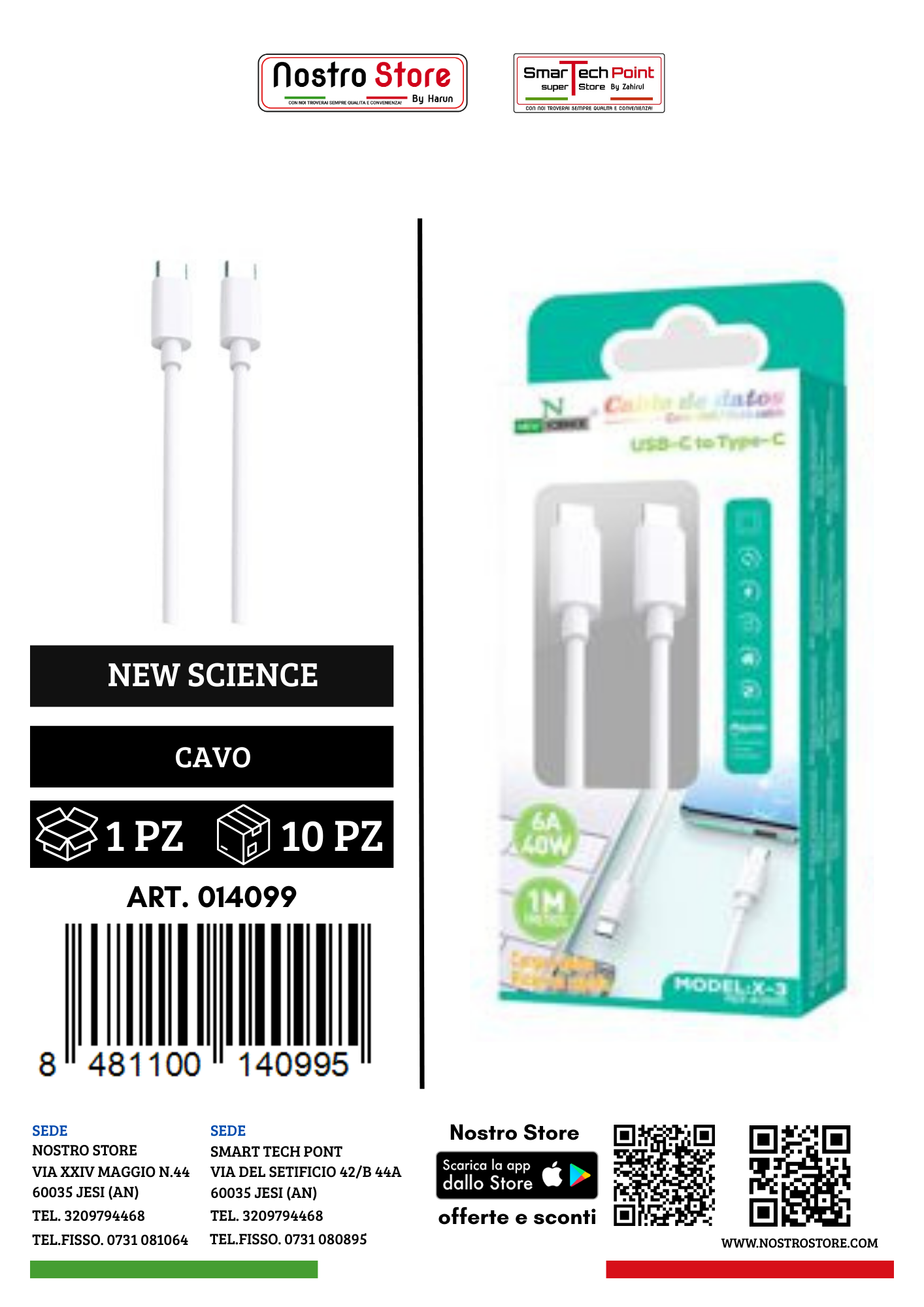 6A/ 40W CAVO PD USB-C A TYPE