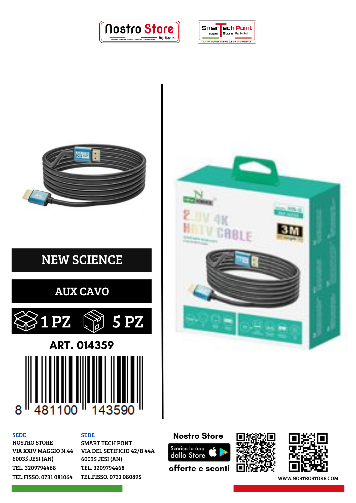 3M  CAVO HDTV 2.0V 4K