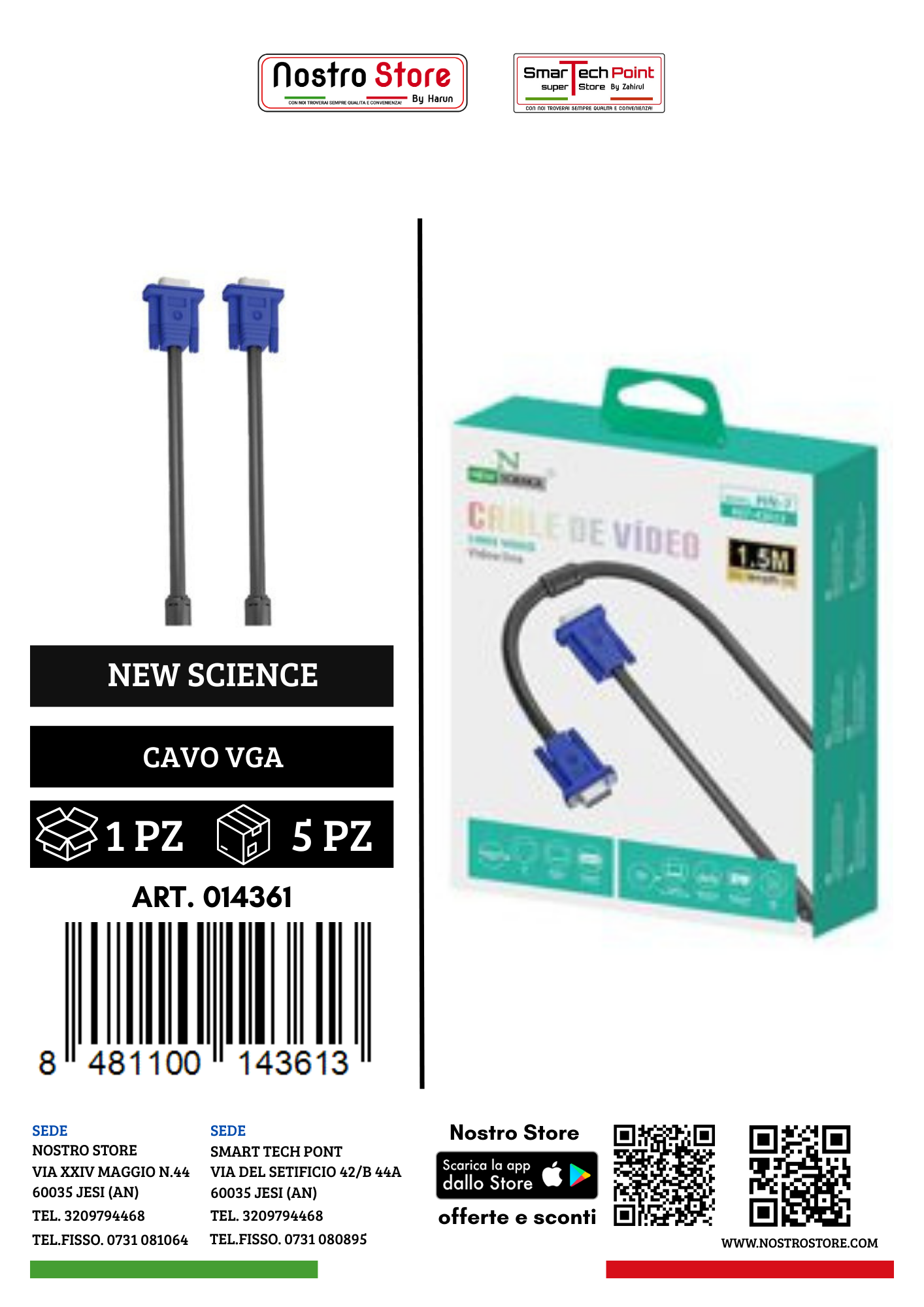 1.5M CAVO  VGA DA VIDEO