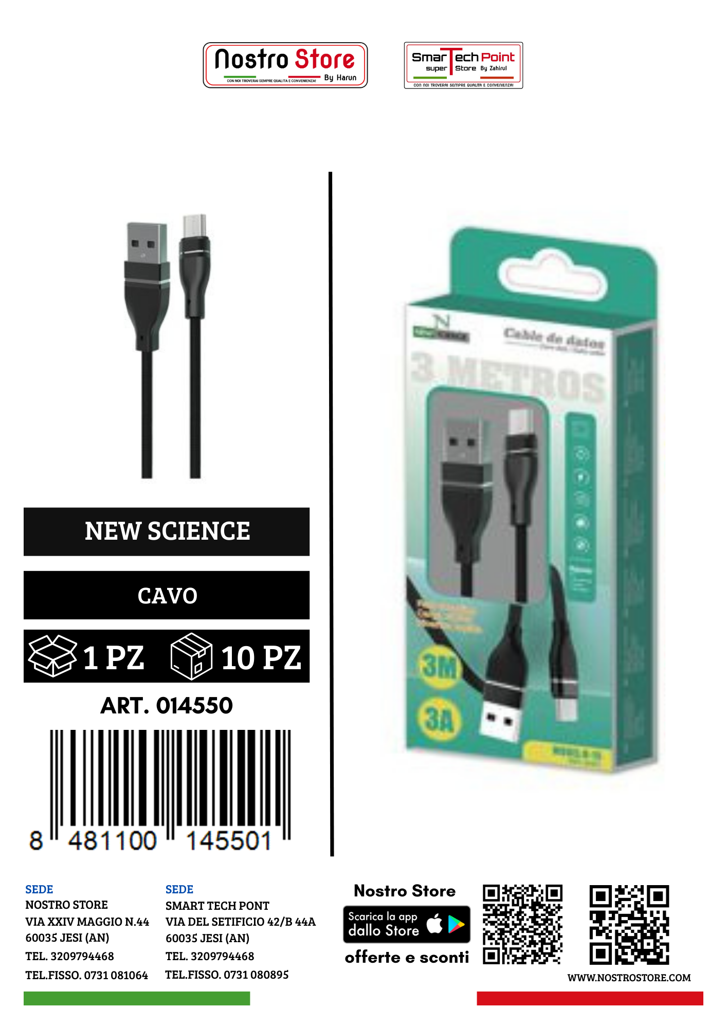 3.0A CAVO USB  FOR MICRO 3M
