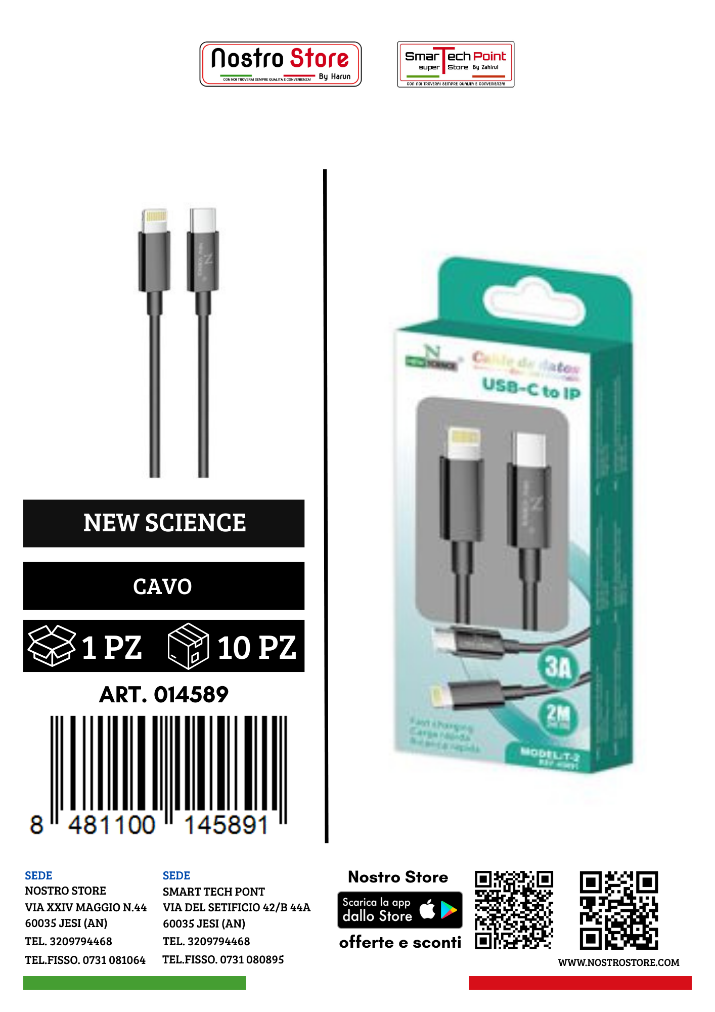 3A CAVO USB C FOR IPHONE 2M