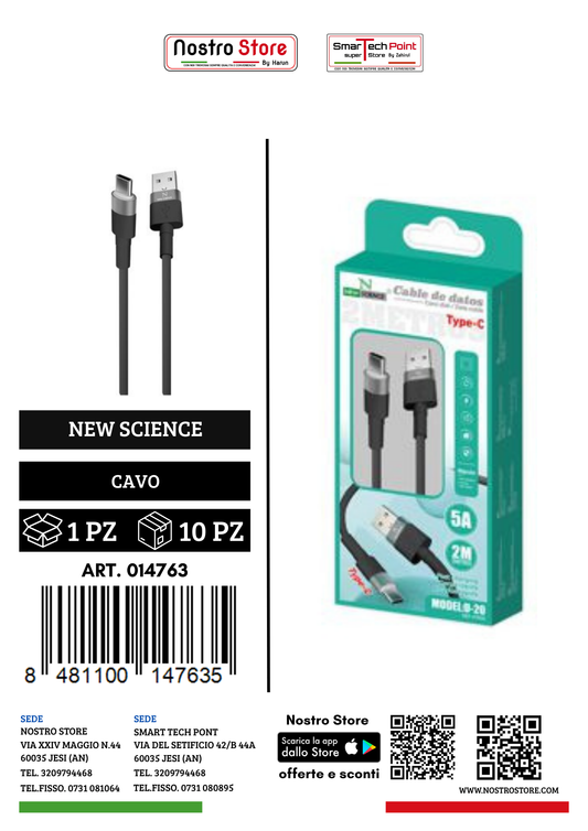 5A CAVO PD USB C TYPE-C 2M U-20
