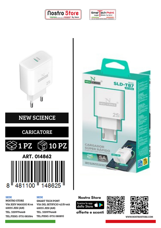 TYPE-C+USB-L  25W  5A/25W  ADATTATORE PD LIGHTNING