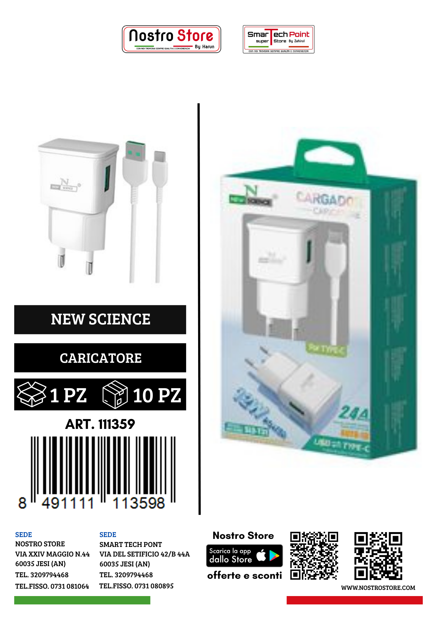 2.1A  CARICATORE PER SPINA C/ USB TYPE-C SLD-T31