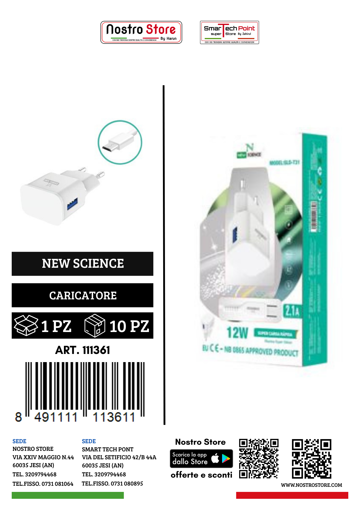 2.1A CARICATORE  PER SPINA C/USB