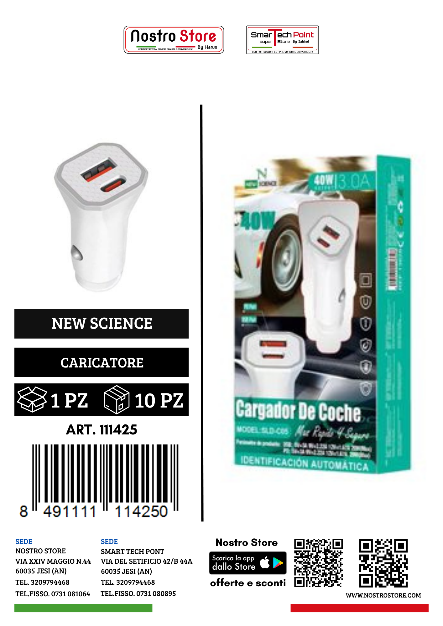 CARICATORE  PER AUTO CON 2 USB