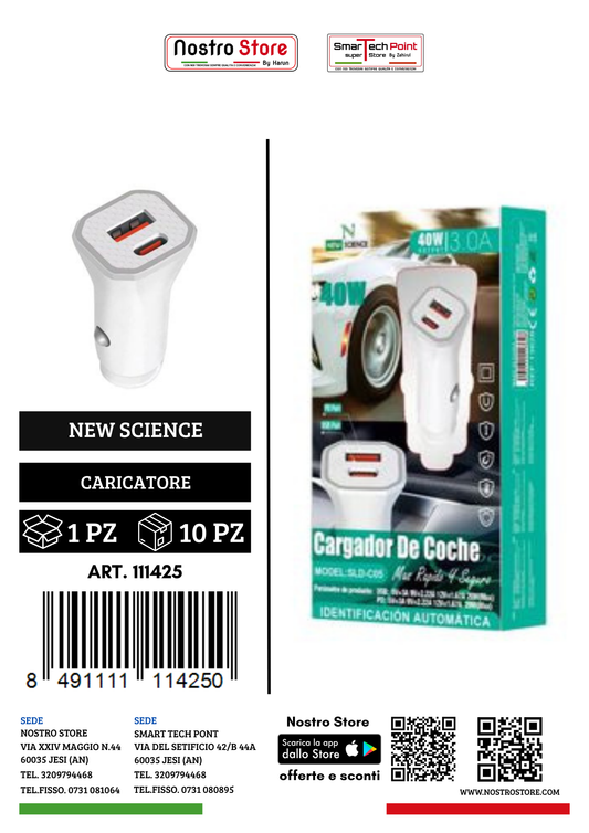 CARICATORE  PER AUTO CON 2 USB