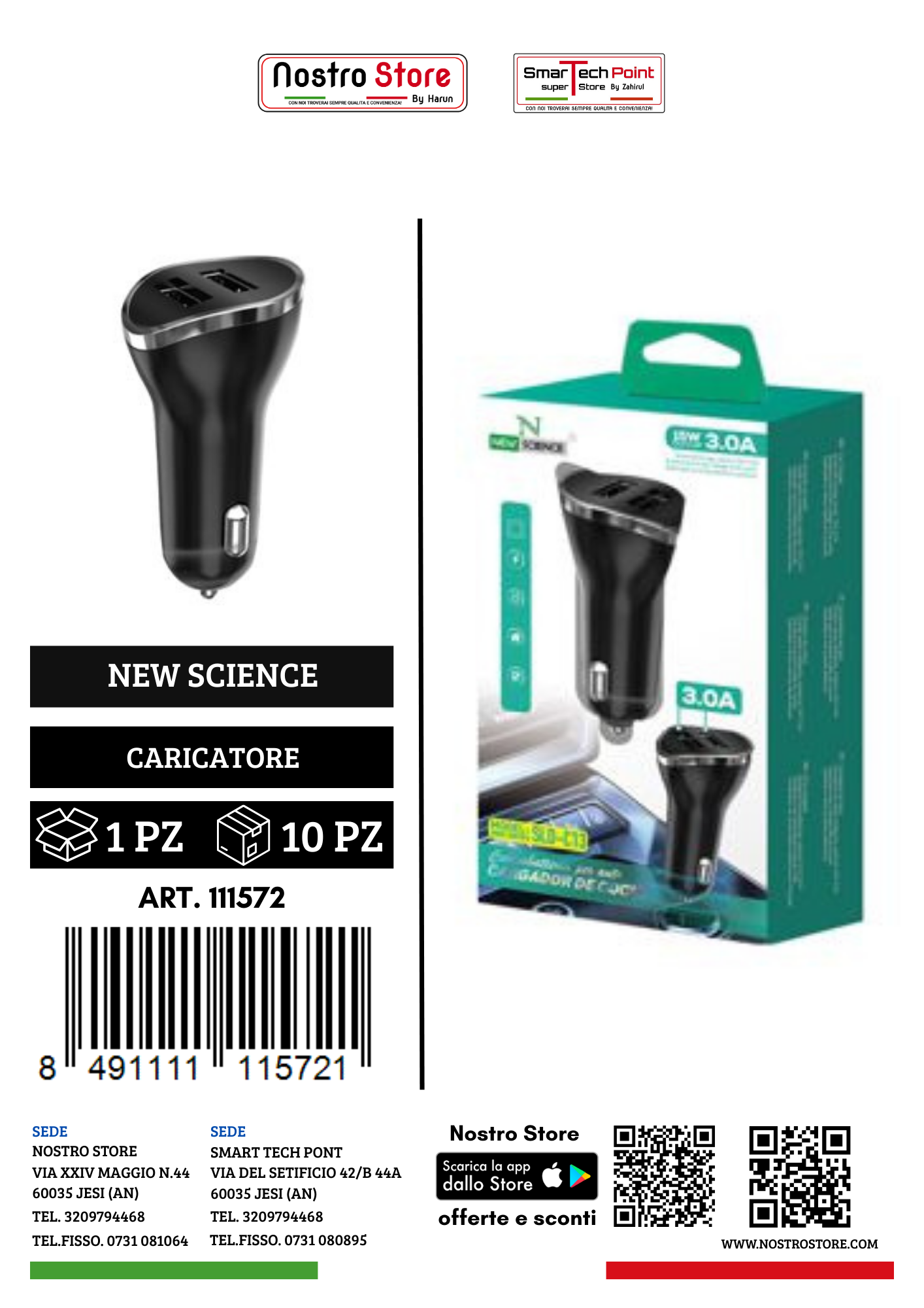 CARICATORE PER AUTO  CON 2 USB SLD-C13