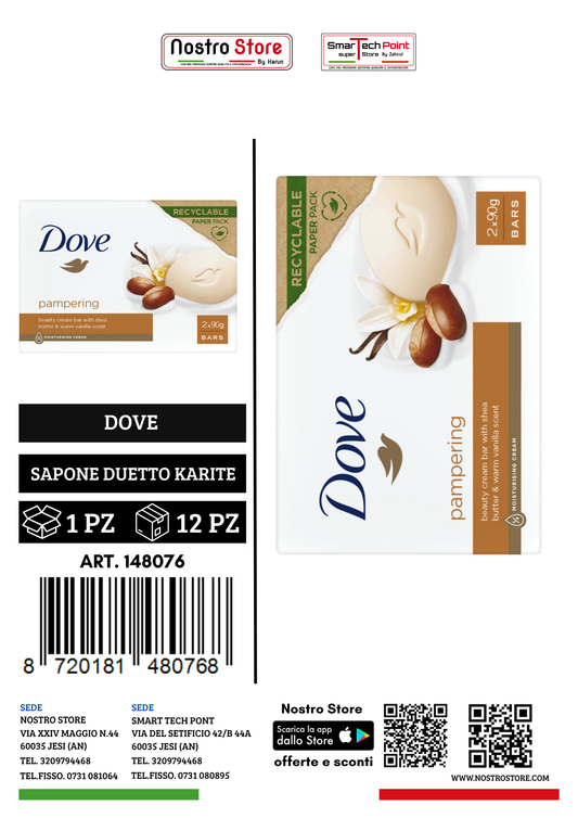 DOVE SAPONE DUETTO KARITE 2X90GR