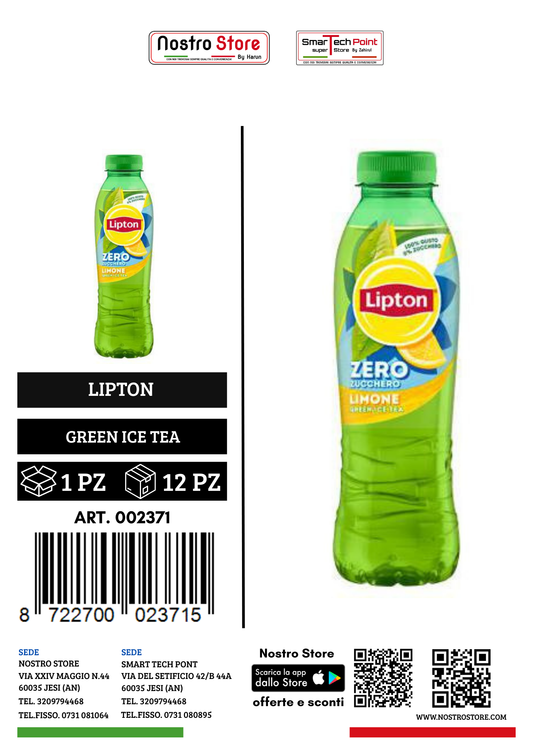 LIPTON ICE TEA GREEN L. ZERO 500 ML PET