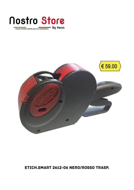 ETICH.SMART 2612-06 NERO/ROSSO TRASP.