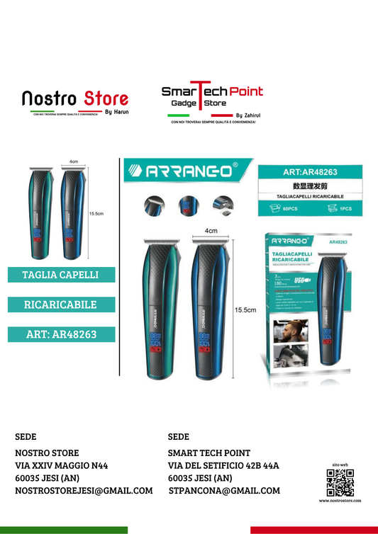TAGLIA CAPELLI RICARICABILE