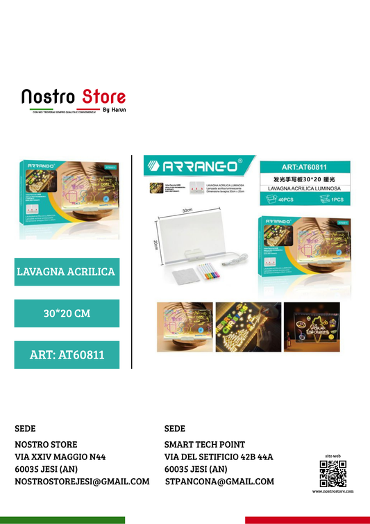 LAVAGNA ACRILICA LUMINOSA 30*20