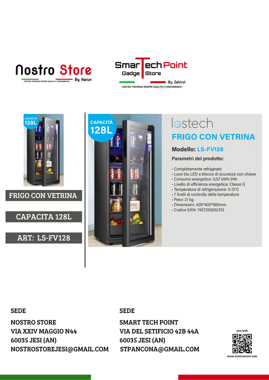 LOSTECH LS-FV128 FRIGO CON VETRINA 128L