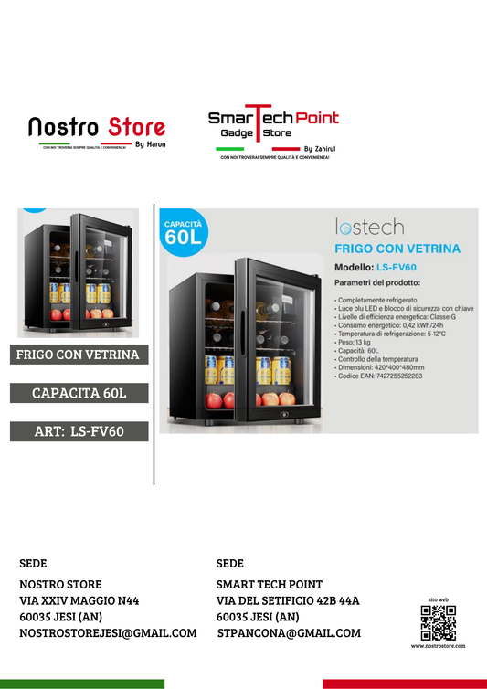 LOSTECH LS-FV60 FRIGO CON VETRINA 60L